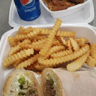 Cheesesteak + Wings combo