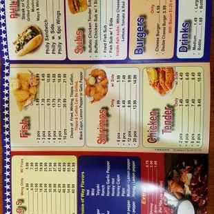 a menu for a restaurant