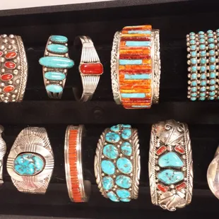 Huge selection of vintage and new turquoise and multi stone bracelets!
