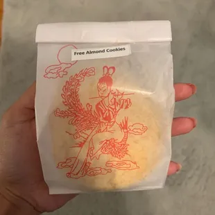 Two free almond cookies for take out :)