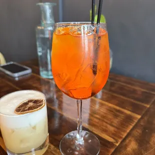 Aperol spritz &amp; whiskey sour