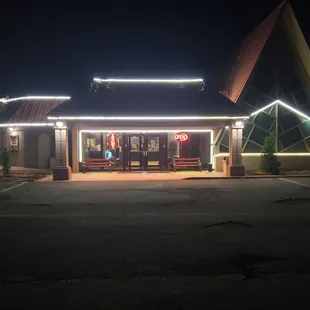 Front entrance, trucks ok to park
