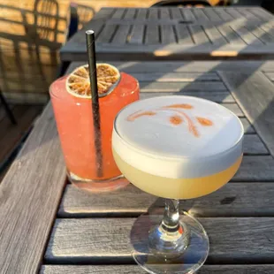 Floradora and Rattlesnake cocktails