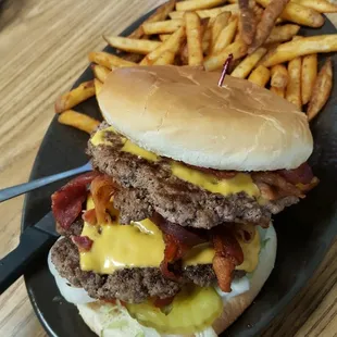 The Colton Burger with spicy fries