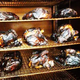 Farm fresh pork shoulder smoked on site at the Dallas Farmer's Market!