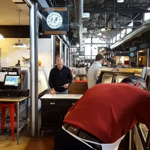 Right out in the walkway, American Butchers has high quality beef shipped from Nebraska and butchered right there in the Farmer's Market.
