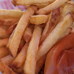 a hot dog and french fries