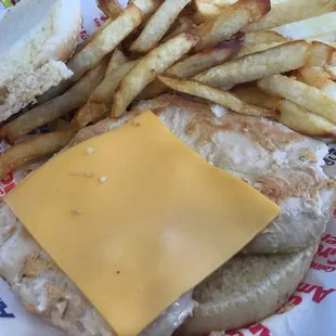 :( saddest chicken burger ever :(