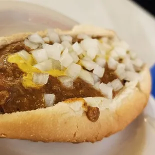 a chili dog and french fries