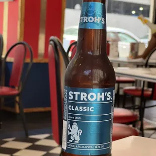 a bottle of stroh's classic