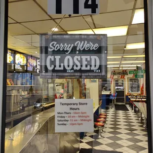 Temporary store hours :(