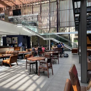 Bright atrium for breaks between conference sessions.