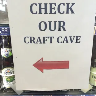 check our craft cave sign