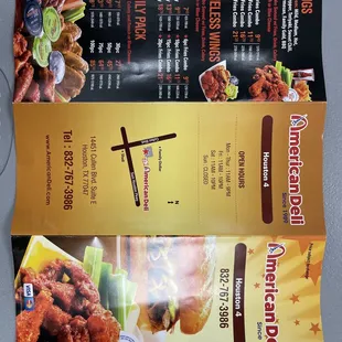 a menu for a restaurant