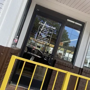 the entrance to the restaurant