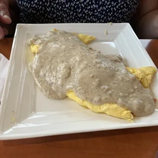 Bad omelette, wife has sent back for tasting only like flour in the gravy