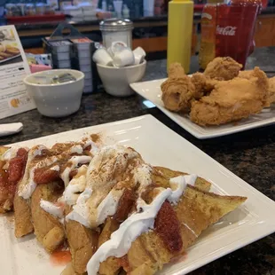 French Toast &amp; side of Broasted Chicken. Delicious!
