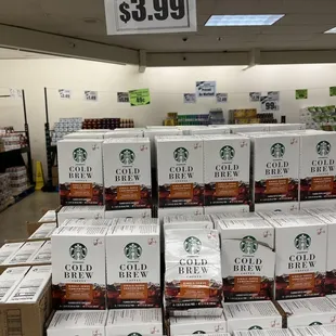 stacks of boxes of coffee