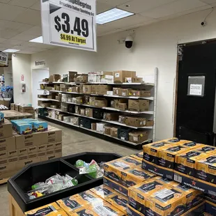 boxes of food in a store