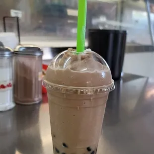 Coffee smoothie with boba