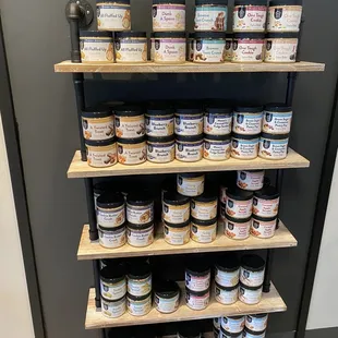 Displayed nut butter to buy