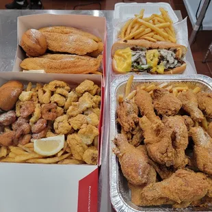 chicken wings and fried chicken