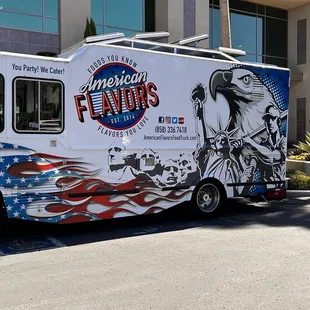 a food truck parked in front of a building