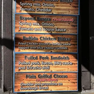 a menu for a restaurant