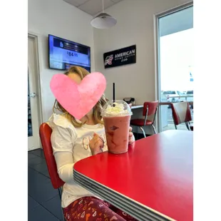 Strawberry smoothie with whip cream!