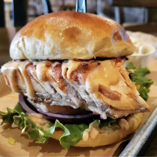 House smoked salmon sandwich.