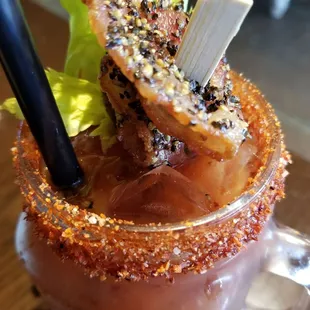 Make sure to lick that rim! :p In house made chamoy and peppered bacon! Oh yea!