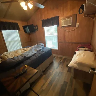 Bedroom with queen bed.