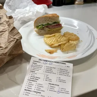 The last 1/8 of my Godfather Sandwich, which fed me for both lunch and dinner today. So delicious!