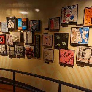 a wall full of posters