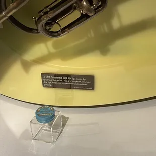 a trumpet on display