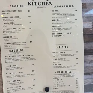 Breakfast and Lunch/Dinner menus