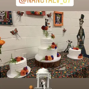 Cake set up table in main hall