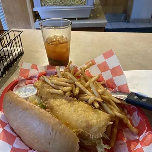 Fried Cod Sandwich, Fries , an a Bloody Mary! $17.62... before Tip!