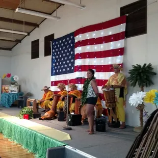 Aloha By Hand musicians performing for the American legion Luau party.