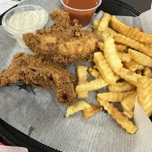 Chicken and fries