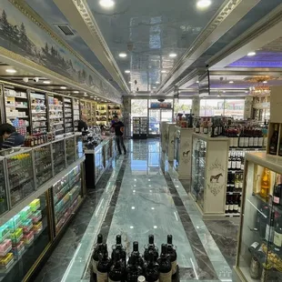 a view of a liquor store