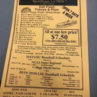 Menu 2019