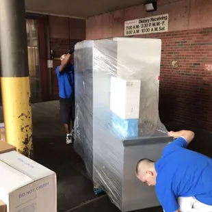 Delivering medical equipment to Wesley Hospital.