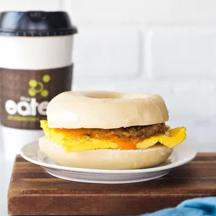 Breakfast Sandwich and Coffee