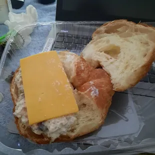 $7.20 for this??  The croissant isn't even cut through completely.  What a joke.