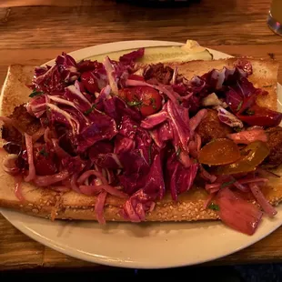 Shrimp fritter hoagie