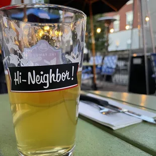 a glass of beer on a table