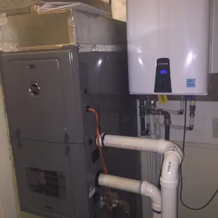 Tank less water heater and heating system change out.