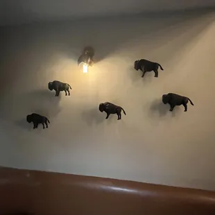 Cool buffalo art at entry.