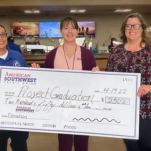 Donation to Buena High School's "Project Graduation".